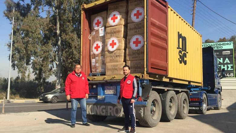 20 τόνοι ανθρωπιστικής βοήθειας στη Συρία από τον Ερυθρό Σταυρό