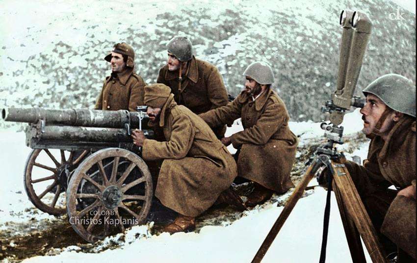 Ελληνοϊταλικός πόλεμος, Κορυτσά, Νοέμβριος 1940. Αναπαλαίωση φωτογραφίας Χρήστος Καπλάνης