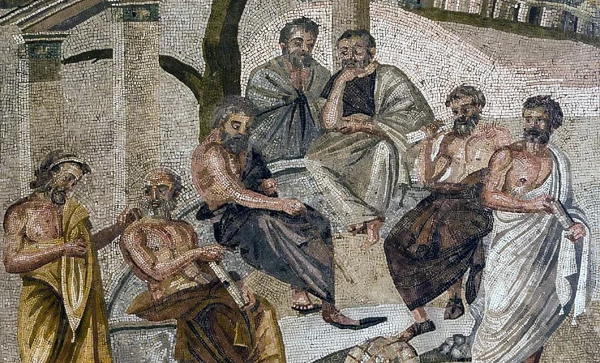 Η αρχαία ελληνική σημασία της λέξης «ηλίθιος» 1 Platos_Academy_mosaic_from_Pompeii.webp