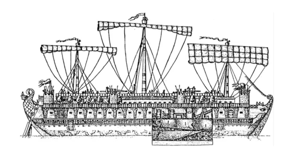 Το πρώτο «κρουαζιερόπλοιο» στον κόσμο κατασκευάστηκε από τον Αρχιμήδη 2 Syrokusia credit Turfa and Steinmayer Parnassos Press.jpg 4a5bbe830b92d2c634e4208d4fb5e0f7