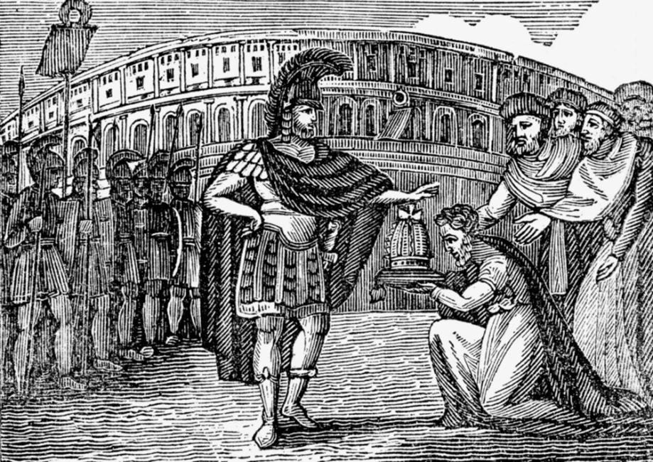 Belisarius-crown-Italy-Goths-woodcut-1830.webp