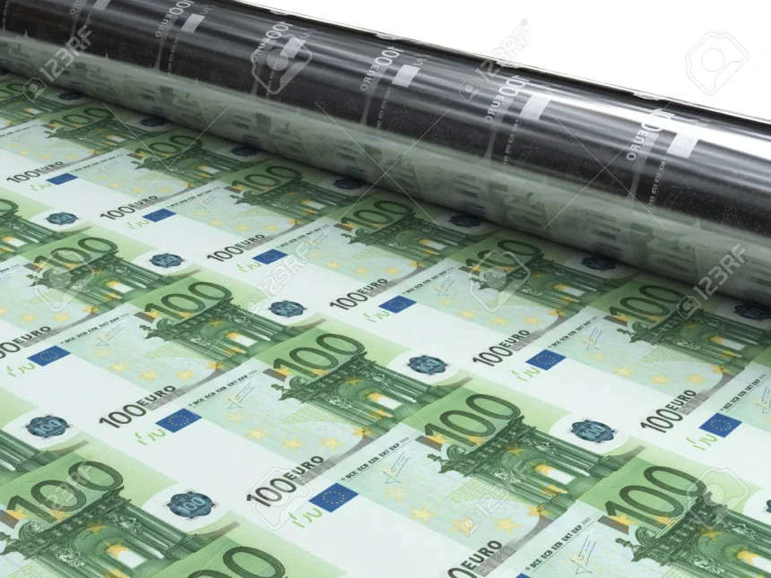 65580868 money machine to print new euro banknotes