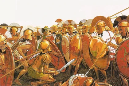 greek hoplite fight
