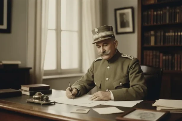 Ο Σπύρος Σπυρομίλιος στο γραφείο του. AI Generated